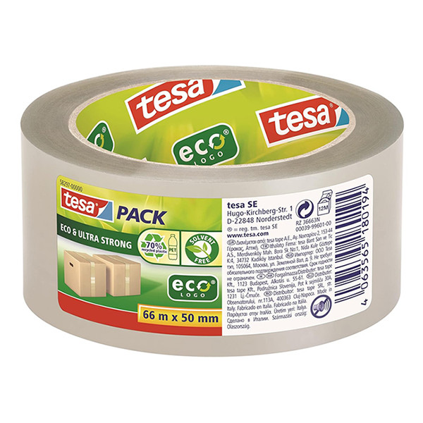 Packtejp 50mm x 66m | Tesa Pack Eco & Ultra Strong | transparent 203381 - 1