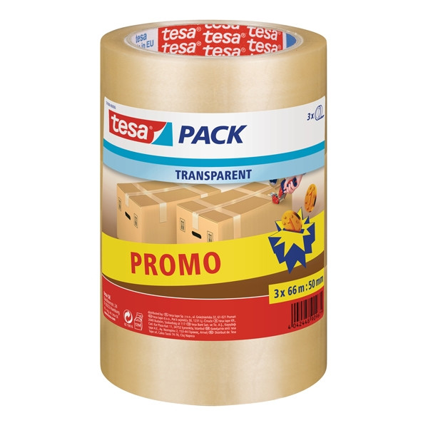 Packtejp 50mm x 66m | Tesa Pack Standard | transparent | 3st 202332 - 1