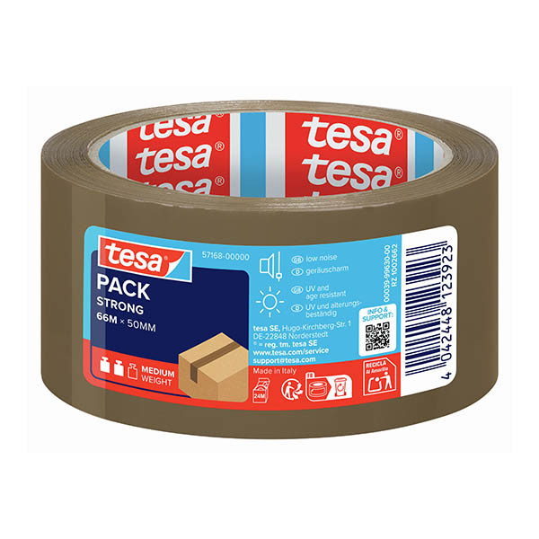 Packtejp 50mm x 66m | Tesa Pack Strong | brun | 1st 202331 - 1