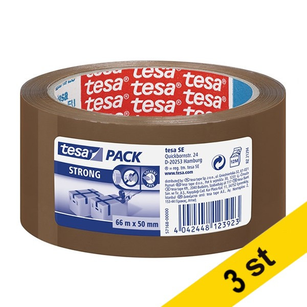 Tesa Packtejp 50mm x 66m | Tesa Pack Strong | brun | 3st 57168-00000-05-3 202364 - 1