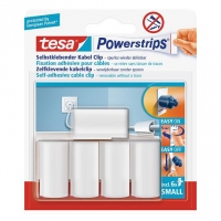 Powerstrips Kabelklämma självhäftande | Tesa | vit | 5st 202352