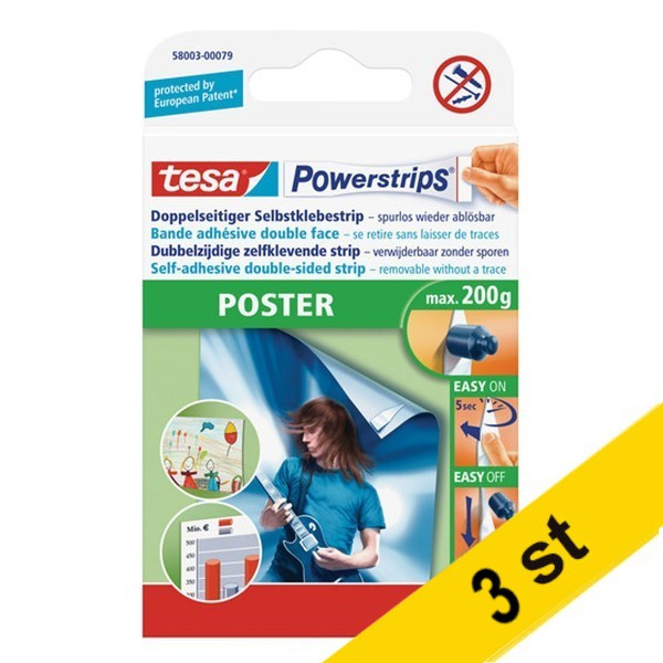 Powerstrips poster | Tesa | vit | 20st x3 203352 - 1