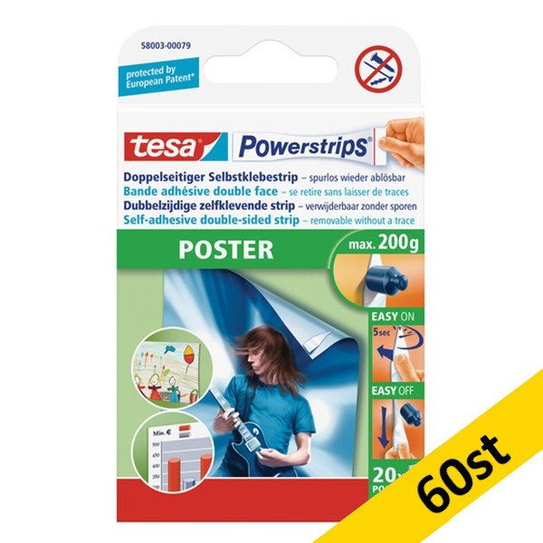 Powerstrips poster | Tesa | vit | 60st 203352 - 1