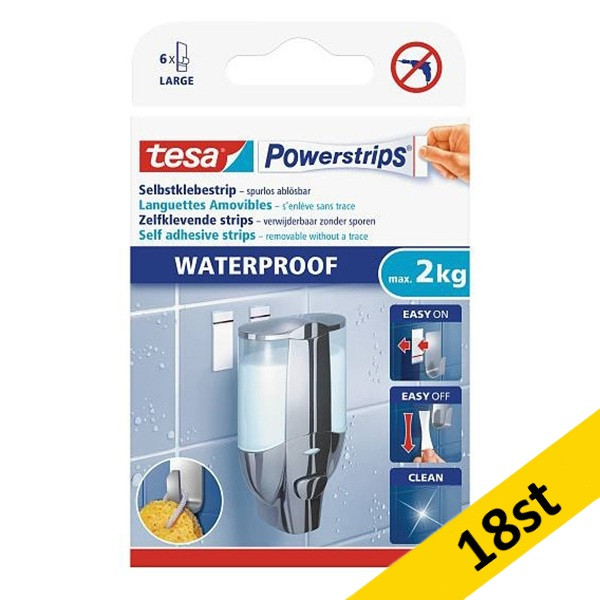 Powerstrips vattentäta stora | Tesa | vit | 18st 203353 - 1