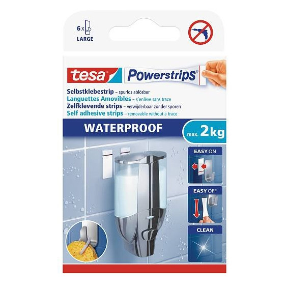 Powerstrips vattentäta stora | Tesa | vit | 6st 202351 - 1