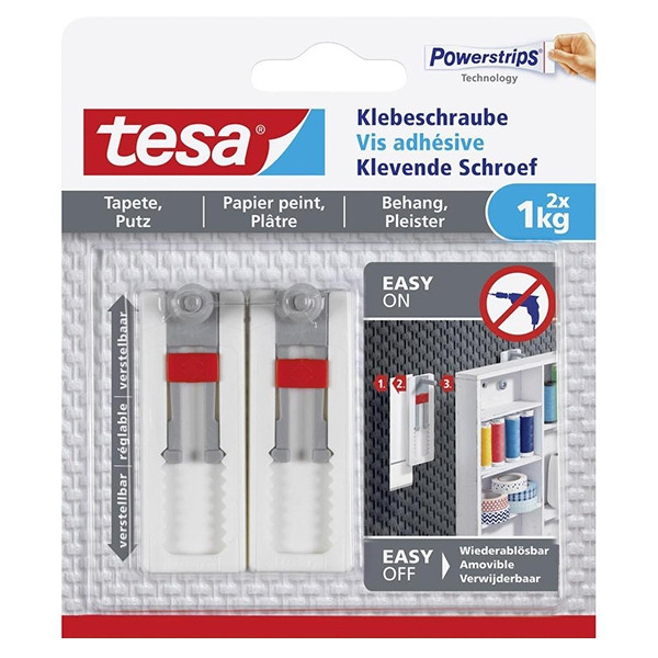 Tesa Självhäftande justerbar skruv för känsliga ytor | Tesa | 1kg | 2st 77775-00000-00 202314 - 1