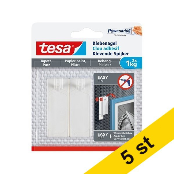 Tesa Självhäftande justerbara spikar för känsliga ytor | Tesa | 1kg | 2st x5  203342 - 1