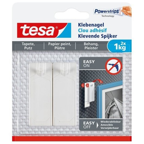 Självhäftande spikar för känsliga ytor | Tesa | 1kg | 2st 202301 - 1