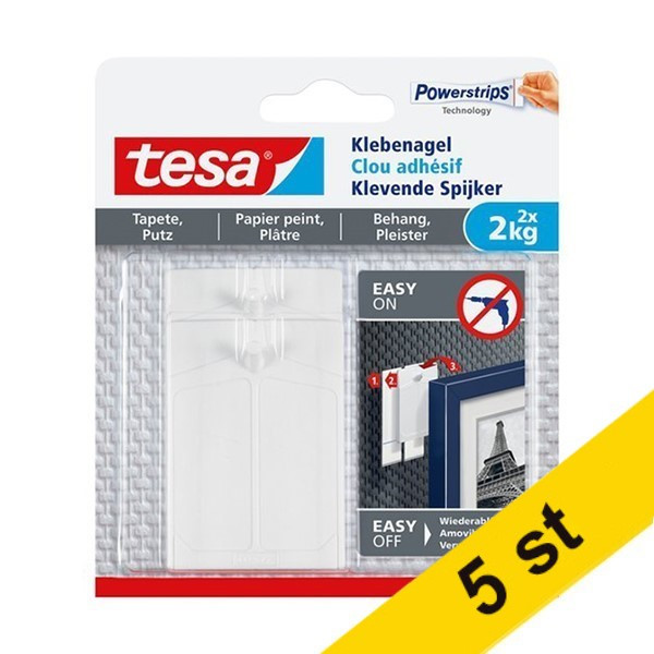 Tesa Självhäftande spikar för känsliga ytor | Tesa | 2kg | 2st x5  203345 - 1
