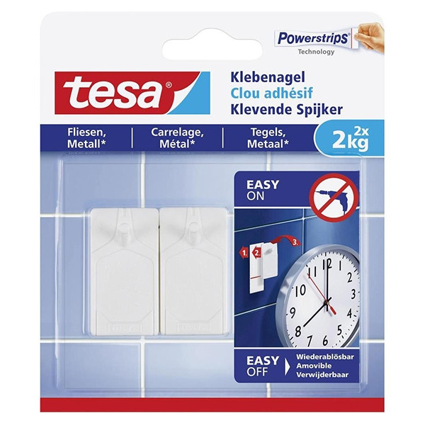 Självhäftande spikar för kakel och metall | Tesa | 2kg | 2st 202295 - 1