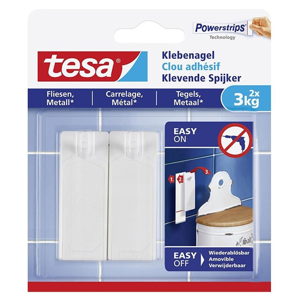 Självhäftande spikar för kakel och metall | Tesa | 3kg | 2st 202296 - 1
