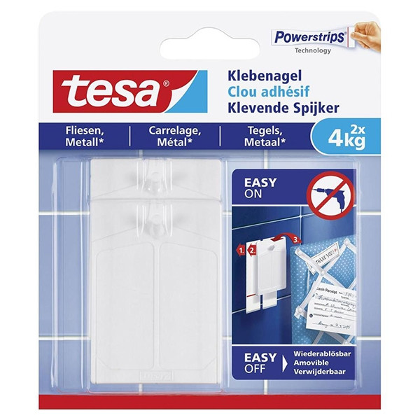 Självhäftande spikar för kakel och metall | Tesa | 4kg | 2st 202297 - 1