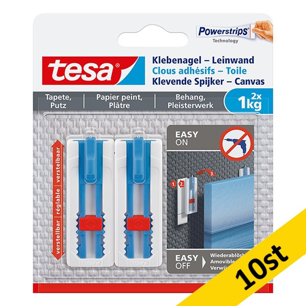 Självhäftande tavelkrok för känsliga ytor | Tesa | 1kg | 10st 203344 - 1