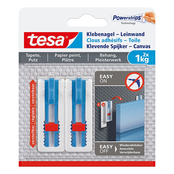Självhäftande tavelkrok för känsliga ytor | Tesa | 1kg | 2st 202376 - 1