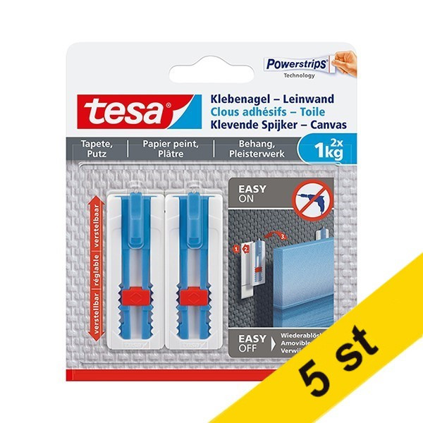 Tesa Självhäftande tavelkrok för känsliga ytor 1kg | 2st x5  203344 - 1