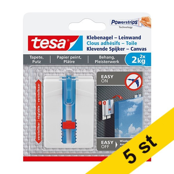Tesa Självhäftande tavelkrok för känsliga ytor 2kg | 2st x5  203347 - 1