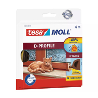 Tesa Tätningslist TesaMoll Classic D-profil brun 9mm x 6m 05393-00101-00 203317