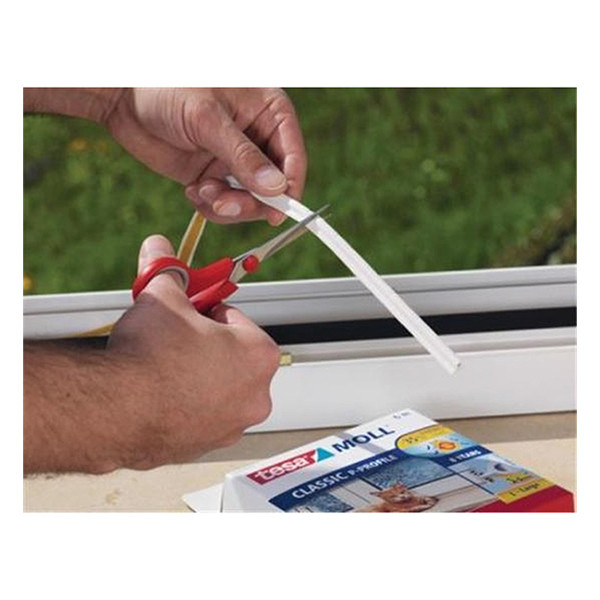 Tesa Tätningslist TesaMoll Classic D-profil vit 9mm x 6m 203316 - 3