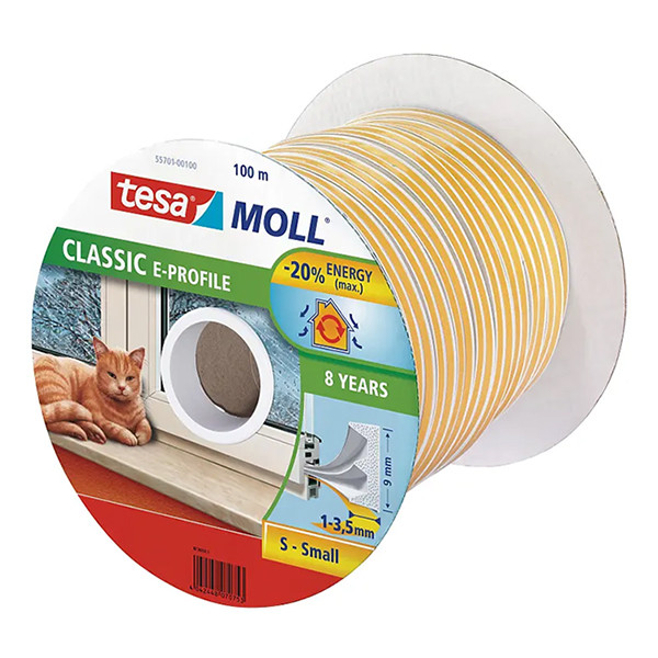 Tesa Tätningslist  TesaMoll Classic E-profil brun 9mm x 6m 203307 - 2