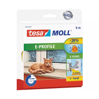 Tesa Tätningslist TesaMoll Classic E-profil vit 9mm x 6m 203306