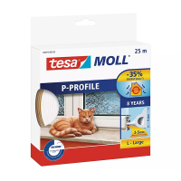 Tesa Tätningslist TesaMoll Classic P-profil vit 9mm x 25m 05391-00100-00 203312