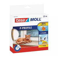 Tesa Tätningslist TesaMoll Classic P-profil vit 9mm x 25m 203312