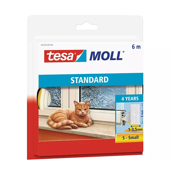 Tesa Tätningslist TesaMoll Standard I-profil vit 9mm x 6m 05559-00100-00 203314 - 1