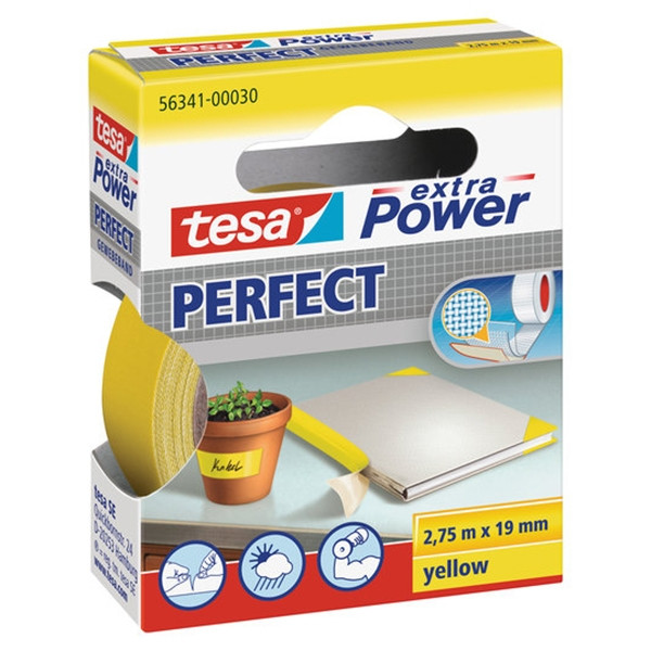 Textiltejp 19mm x 2,75m | gul | Tesa 56341-00030 202275 - 1