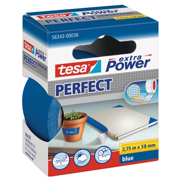 Textiltejp 38mm x 2,75m | blå | Tesa 56343-00036 202281 - 1