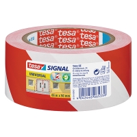 Tesa Varningstejp Universal 50mm x 66m | Tesa 58134-00000 | röd/vit 58134 58134-00000-01 5813400 202255