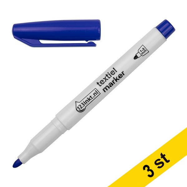 Textilpenna 1.0mm - 3.0mm | 123ink | blå | 3st⭐ 300872 - 1