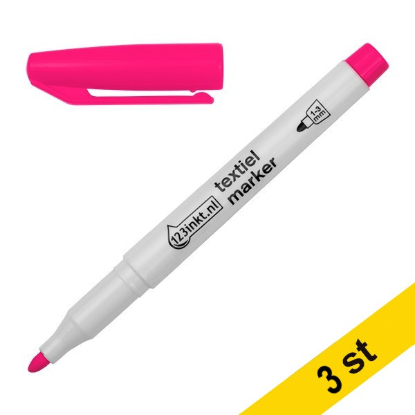 Textilpenna 1.0mm - 3.0mm | 123ink | fuchsia | 3st  300878 - 1