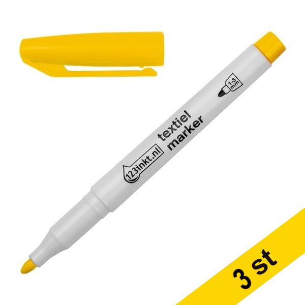 Textilpenna 1.0mm - 3.0mm | 123ink | gul | 3st⭐ 300877 - 1
