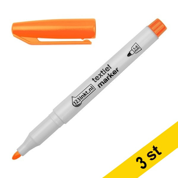 Textilpenna 1.0mm - 3.0mm | 123ink | orange | 3st  300875 - 1