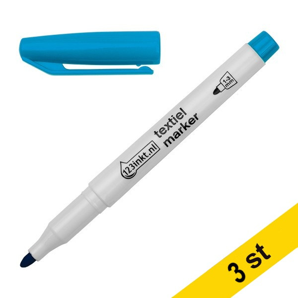 Textilpenna 1.0mm - 3.0mm | 123ink | pastellblå 3st 300882 - 1