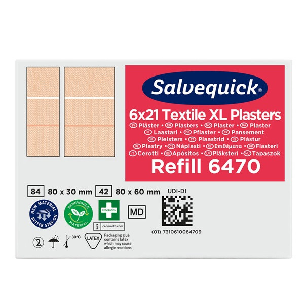 Textilplåster XL refill 6 ask | Salvequick 501464 - 5