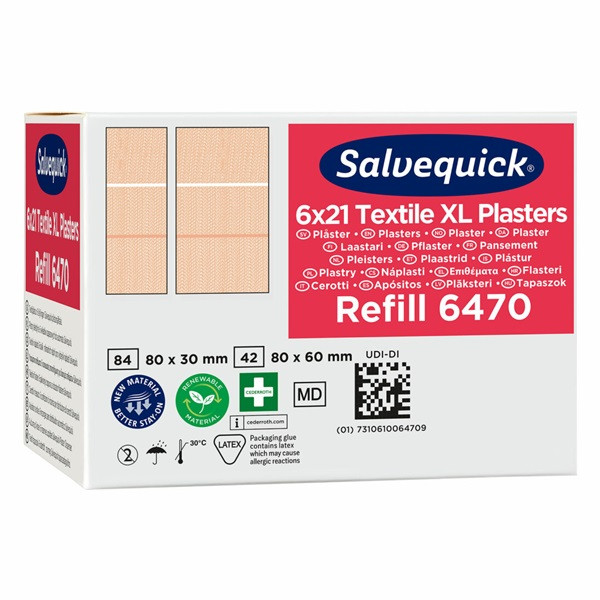 Textilplåster XL refill 6 ask | Salvequick 501464 - 7