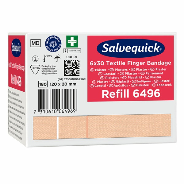 Textilplåster extra lång refill 6 ask | Salvequick 501466 - 7