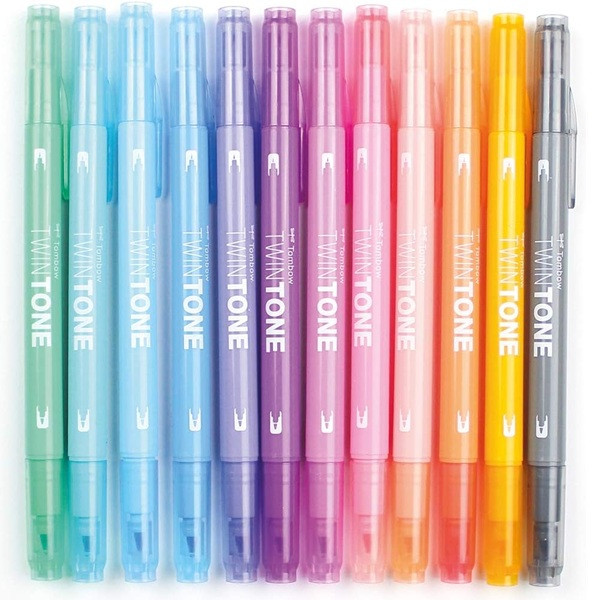 [DP] Tuschpennor med dubbel spets | Tombow TwinTone | pastellfärger | 12st 241529 - 5