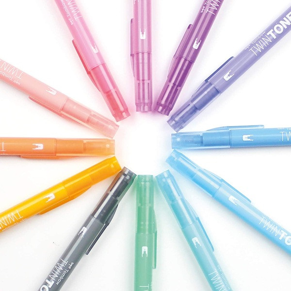 [DP] Tuschpennor med dubbel spets | Tombow TwinTone | pastellfärger | 12st 241529 - 6