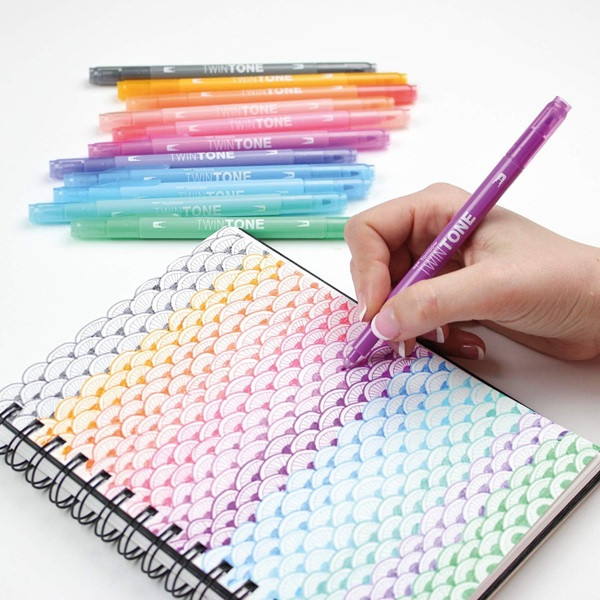 Tombow Tuschpennor med dubbel spets | Tombow TwinTone | pastellfärger | 12st WS-PK-12P-2 241529 - 7