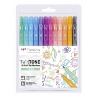 Tombow Tuschpennor med dubbel spets | Tombow TwinTone | pastellfärger | 12st WS-PK-12P-2 241529