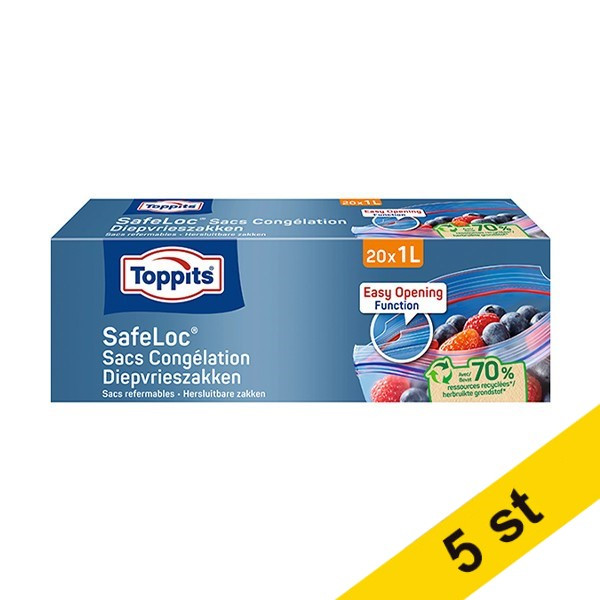 Toppits Fryspåsar | Toppits med dragkedja | 1 liter | 20st x5  STO05023 - 1
