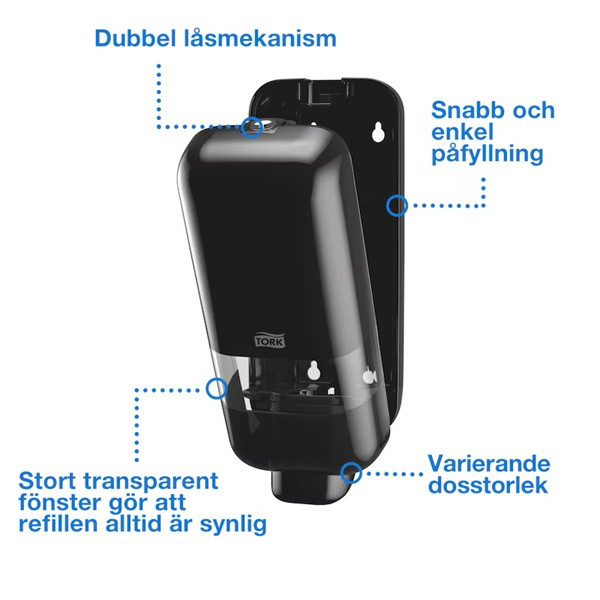 Dispenser för handtvål | Tork S4 | svart SE200688 - 5