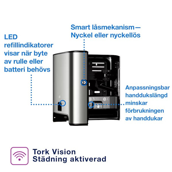 Dispenser för pappershanddukar | Tork H1 Matic Sensor | rostfritt stål SE200739 - 5