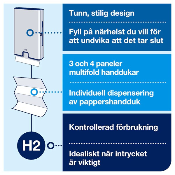 Dispenser för pappershanddukar | Tork H2 Xpress | rostfritt stål SE200735 - 6