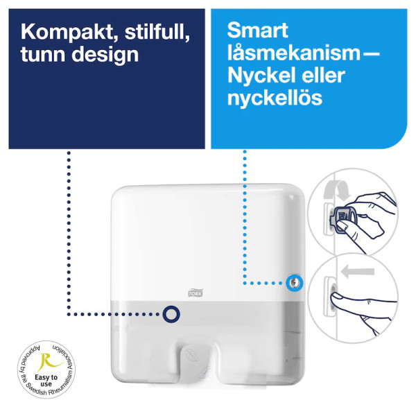 Dispenser för pappershanddukar | Tork H2 Xpress Mini | vit STO00211 - 6