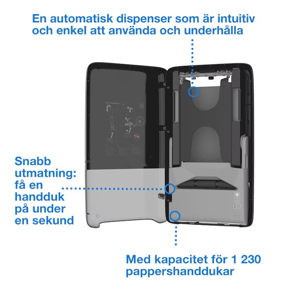 Dispenser för pappershanddukar | Tork H5 PeakServe Auto | svart SE200730 - 6