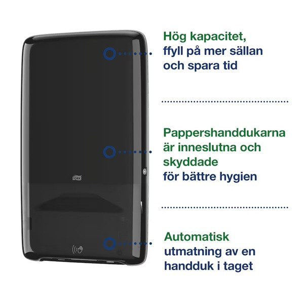 Dispenser för pappershanddukar | Tork H5 PeakServe Auto | svart SE200730 - 7