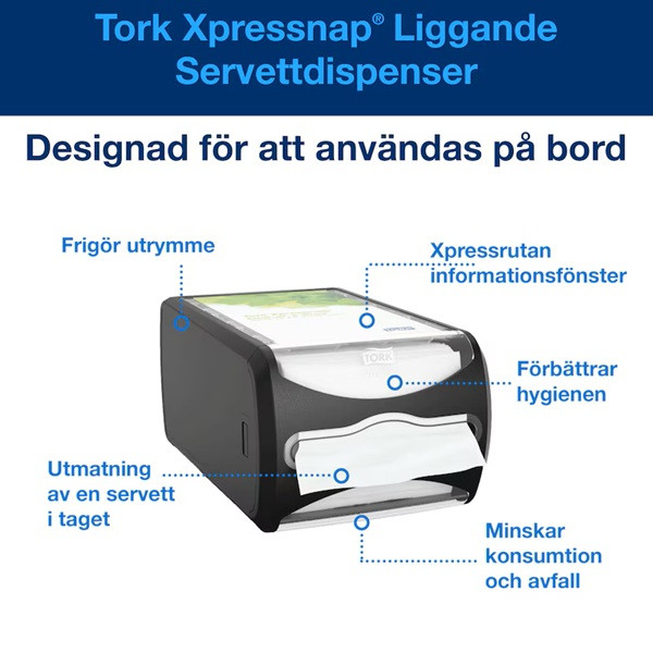 Dispenser för servetter | Tork N4 Xpressnap L | svart SE200707 - 6